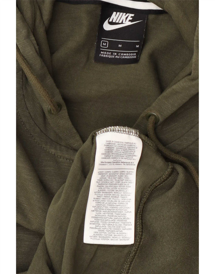 Nike Mens Zip Hoodie Sweater Medium Khaki Flecked Cotton