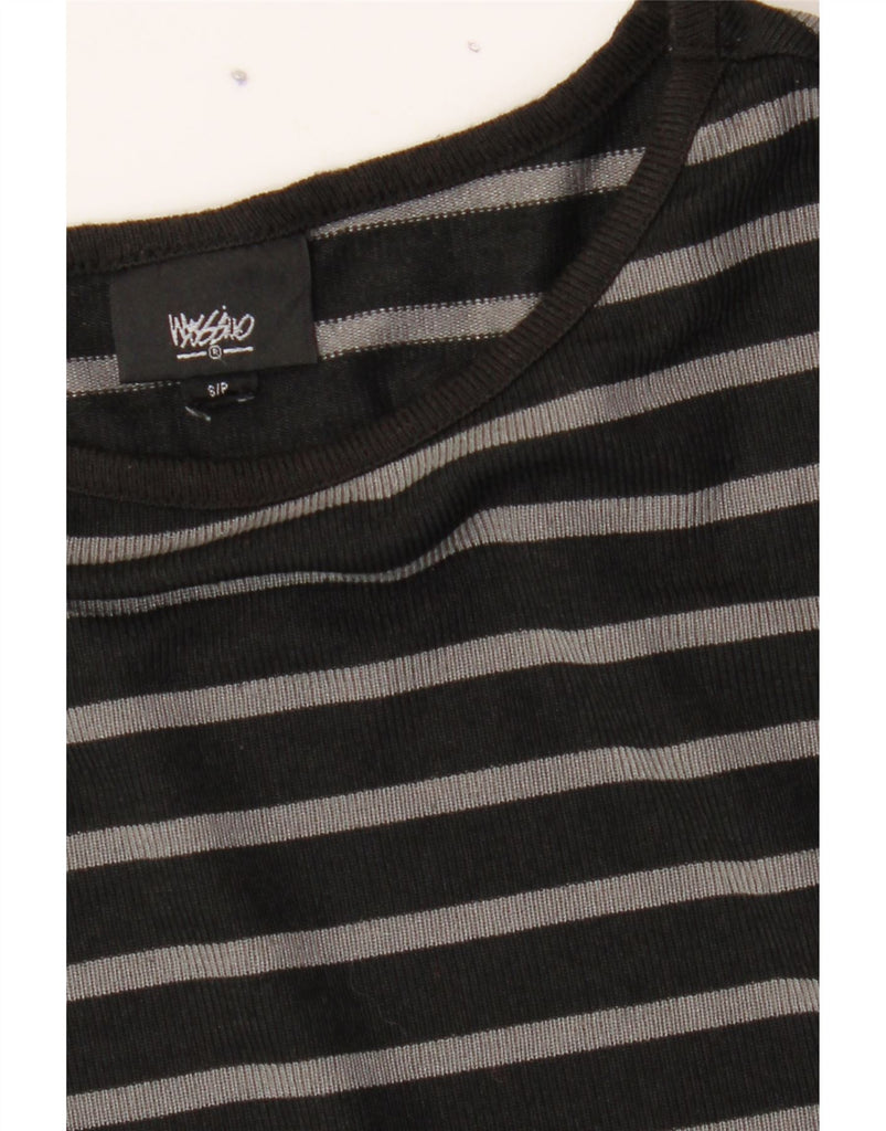 MOSSIMO Womens Oversized Top Long Sleeve UK 10 Small Black Striped Vintage Mossimo and Second-Hand Mossimo from Messina Hembry 