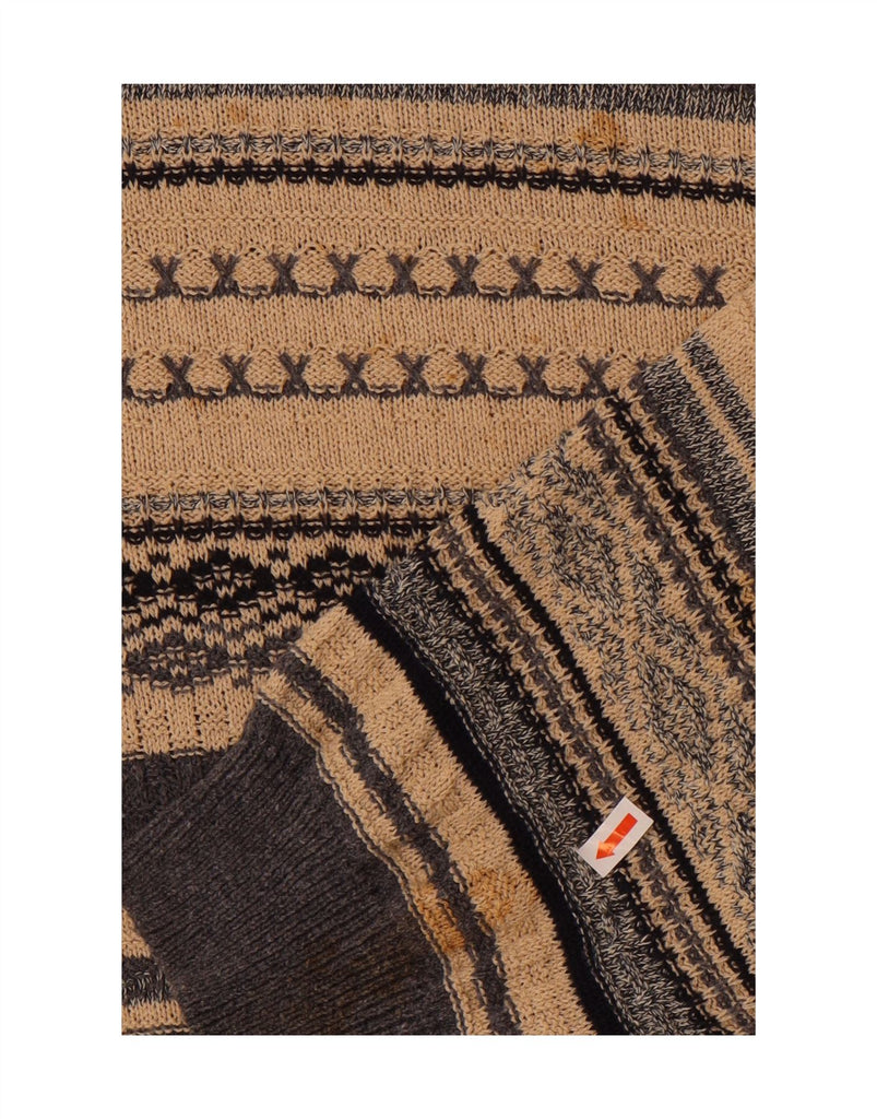 PETER MASS Mens Polo Neck Jumper Sweater XL Grey Fair Isle Vintage Peter Mass and Second-Hand Peter Mass from Messina Hembry 