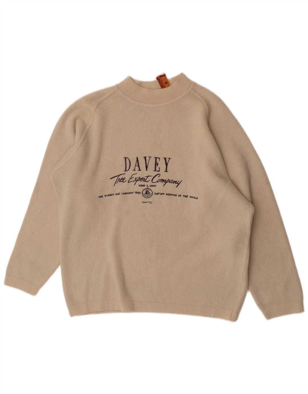 S.Moritz Mens Graphic Turtle Neck Jumper Sweater Large Beige