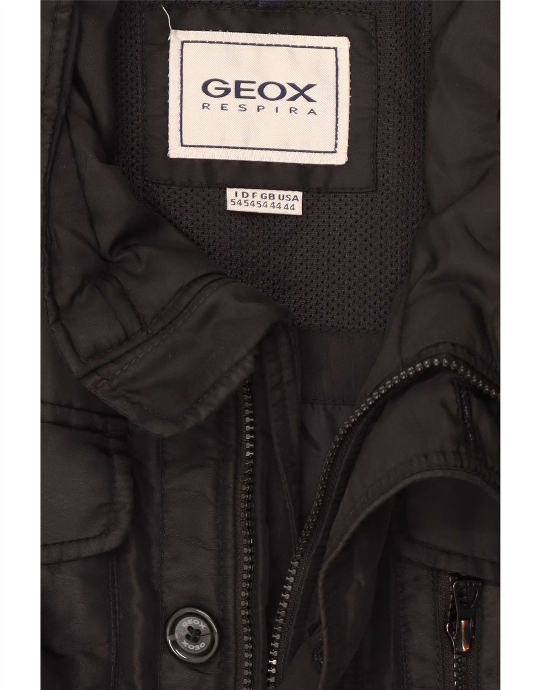 Geox Mens Utility Jacket UK 44 2XL Black Polyester