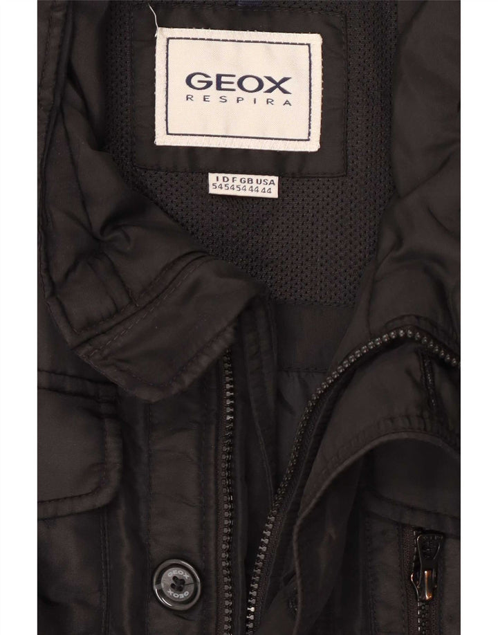 Geox Mens Utility Jacket UK 44 2XL Black Polyester