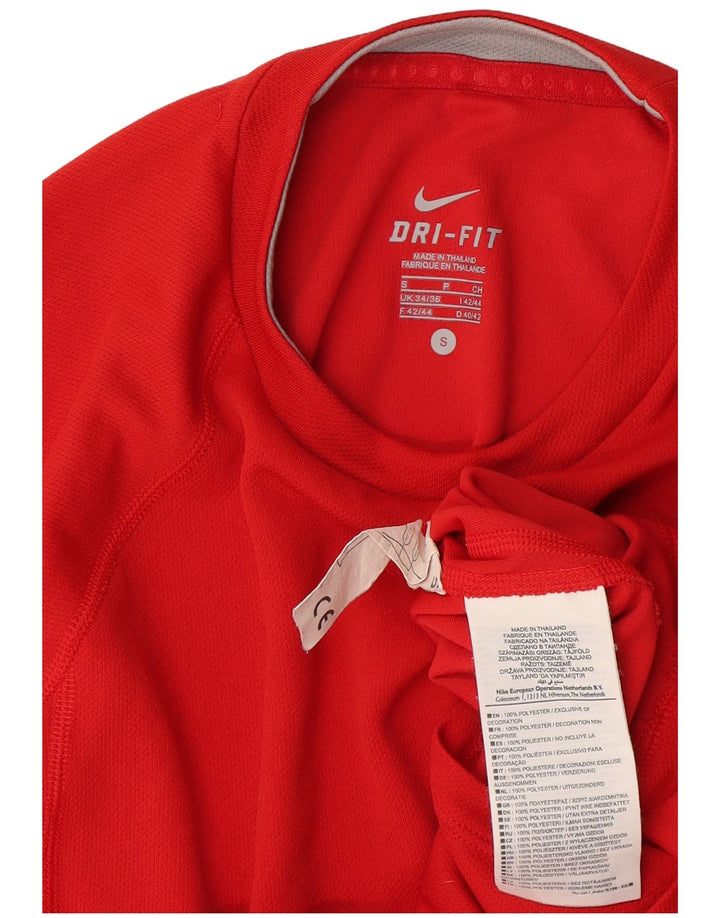 Nike Mens Dri Fit T-Shirt Top UK 34/36 Small Red Polyester