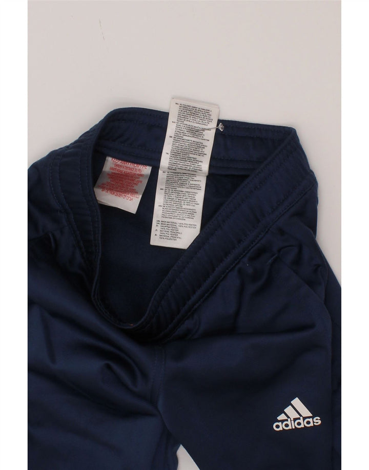 Adidas Boys Tracksuit Trousers Joggers 4-5 Years  Navy Blue Polyester