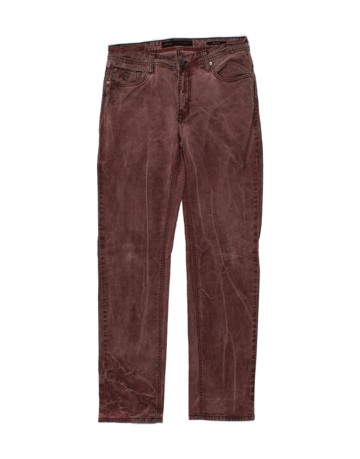 GUESS Womens Skinny Jeans W32 L31 Maroon Cotton Vintage Guess and Second-Hand Guess from Messina Hembry 