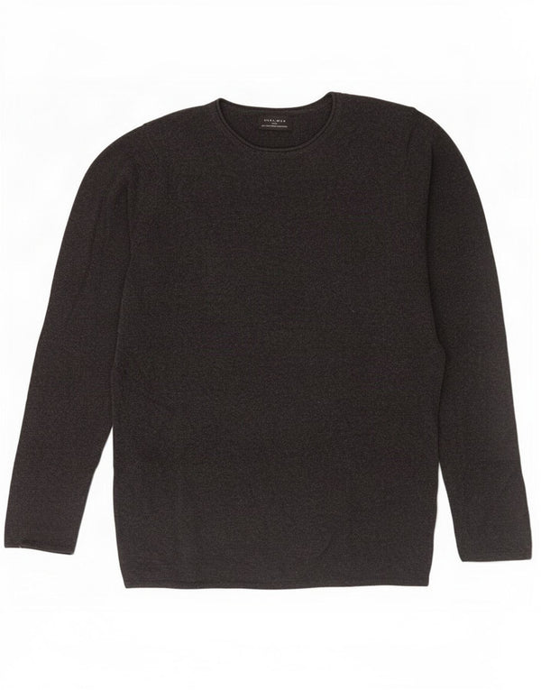 Zara Mens Crew Neck Jumper Sweater Small Grey