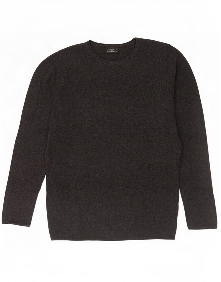 Zara Mens Crew Neck Jumper Sweater Small Grey
