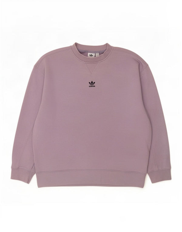 Adidas Womens Oversized Sweatshirt Jumper UK 6 XS Purple Cotton