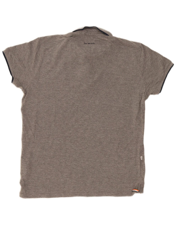 Le Shark Mens Polo Shirt Large Grey Cotton