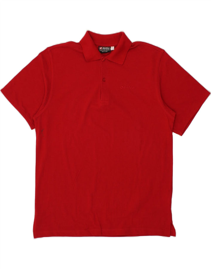 LOTTO Mens Polo Shirt XL Red Cotton Vintage Lotto and Second-Hand Lotto from Messina Hembry 