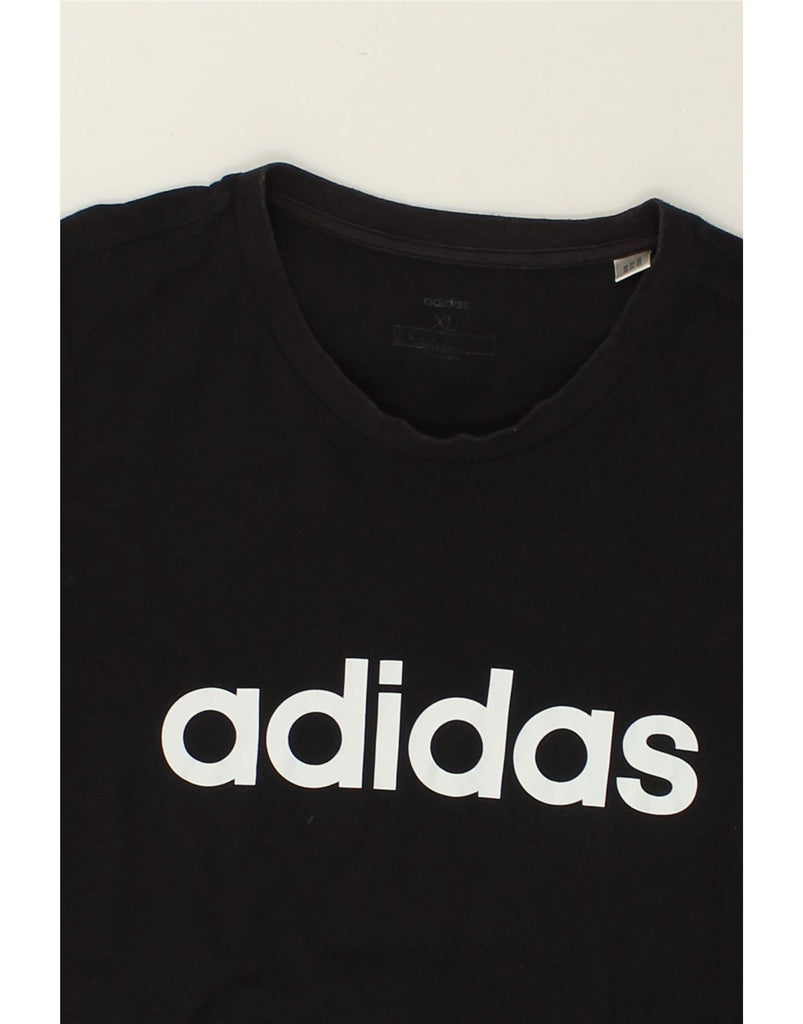 ADIDAS Womens Graphic T-Shirt Top UK 18 XL Black Cotton | Vintage Adidas | Thrift | Second-Hand Adidas | Used Clothing | Messina Hembry 