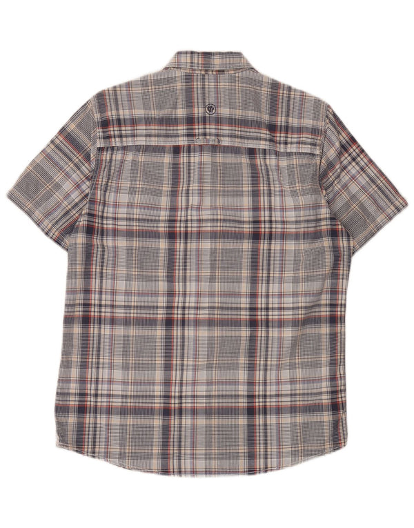 Fat Face Mens Short Sleeve Classic Fit Shirt Small Grey Check
