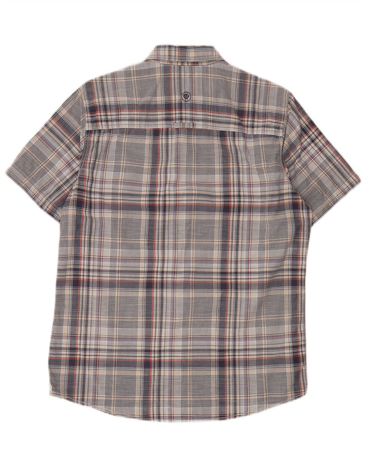 Fat Face Mens Short Sleeve Classic Fit Shirt Small Grey Check