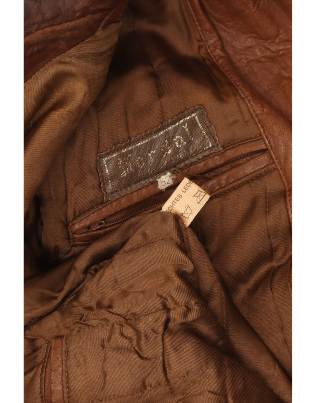 Vintage Mens Leather Jacket EU 52 Large Brown