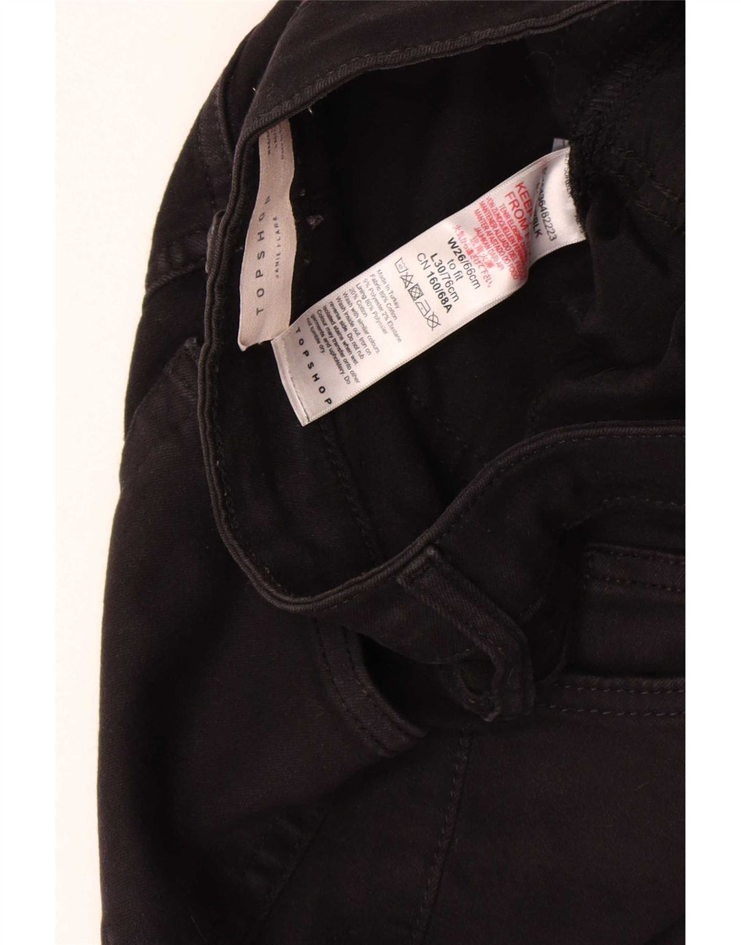Topshop Womens Jamie Flared Jeans W26 L30 Black Cotton