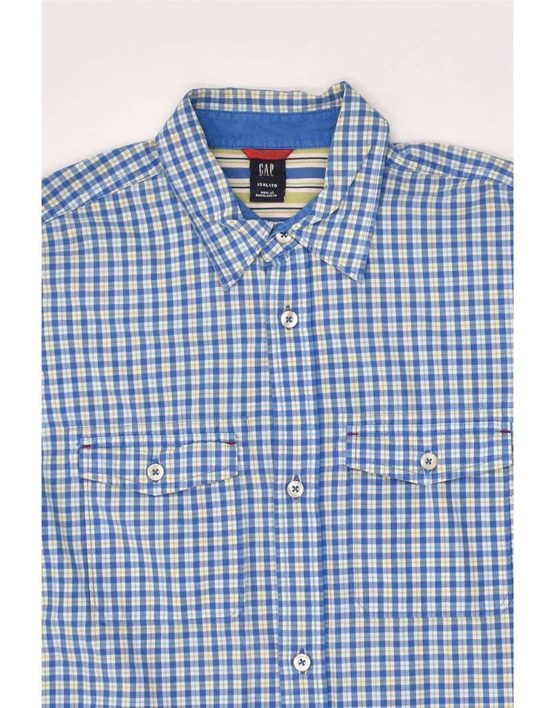 GAP Boys Shirt 12-13 Years XL Blue Check Cotton | Vintage Gap | Thrift | Second-Hand Gap | Used Clothing | Messina Hembry 