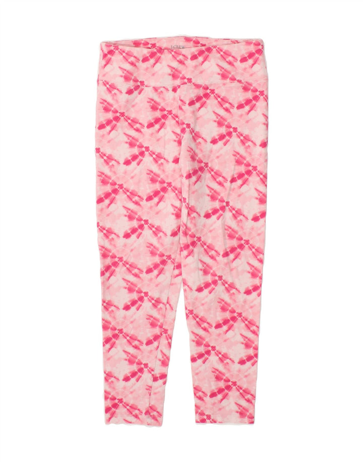 J. CREW Womens Abstract Pattern Leggings UK 12 Medium  Pink Cotton Vintage J. Crew and Second-Hand J. Crew from Messina Hembry 
