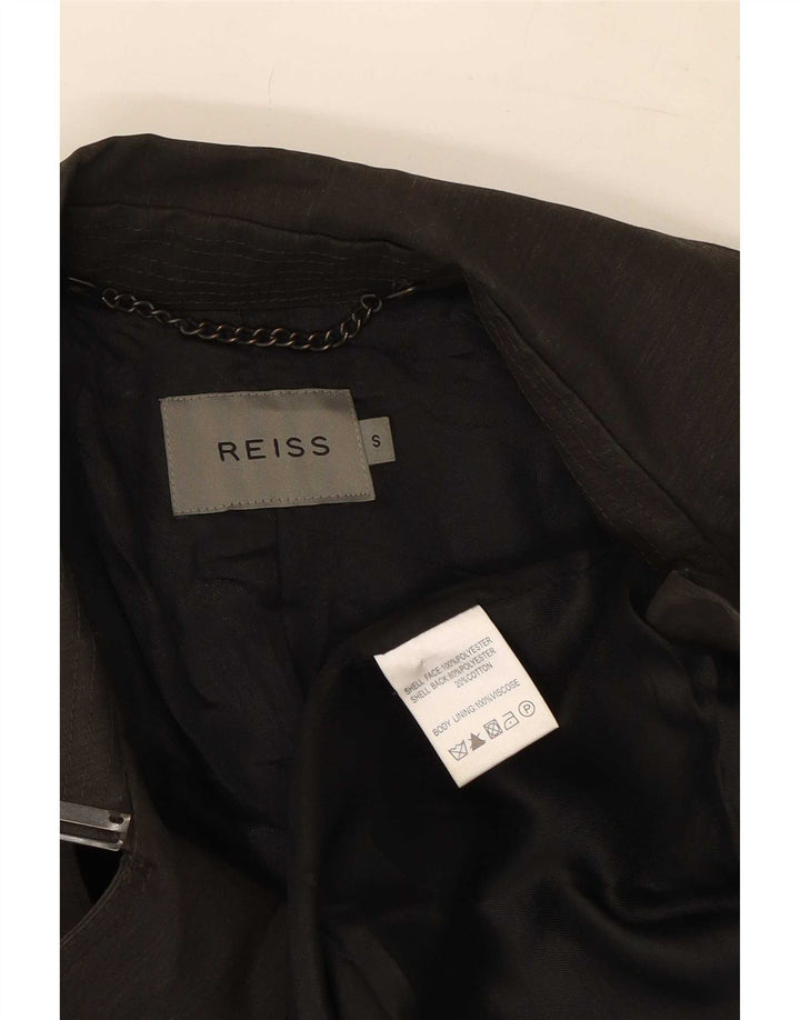 Reiss Mens Trench Coat UK 36 Small Black Polyester