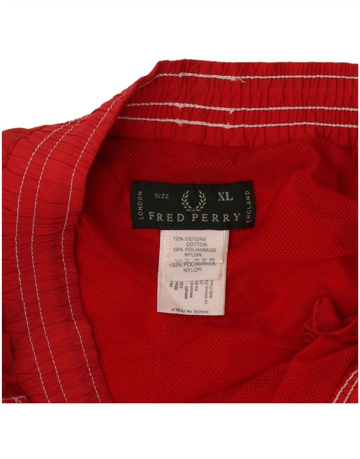Fred Perry Mens Swimming Shorts XL Red Cotton