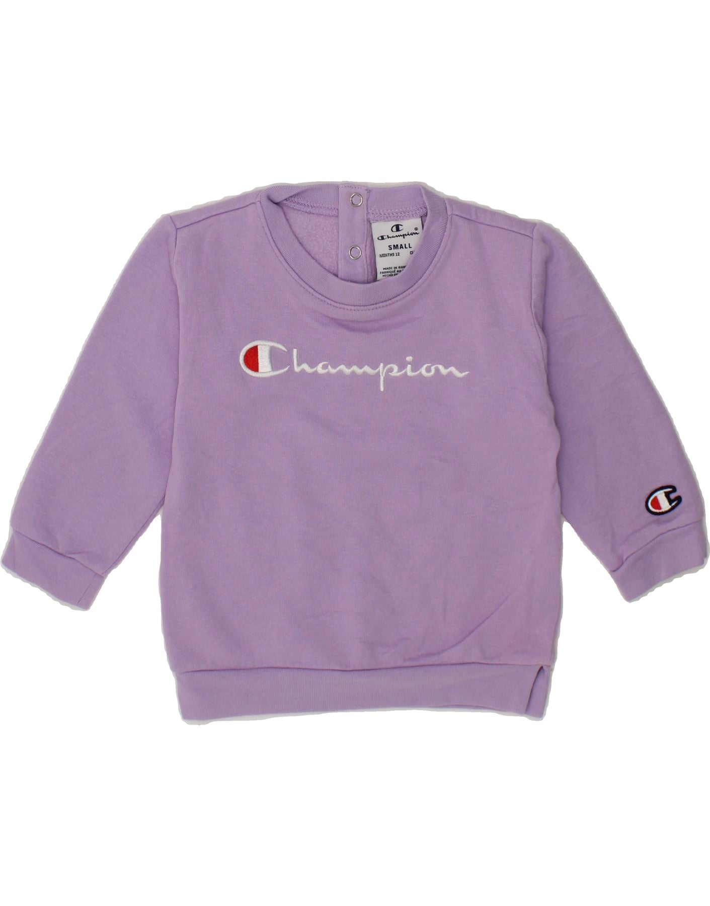 CHAMPION Baby Girls Graphic Sweatshirt Jumper 9-12 Months Small