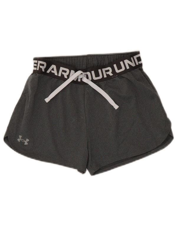 Under Armour Girls Graphic Sport Shorts 9-10 Years Medium Grey Flecked