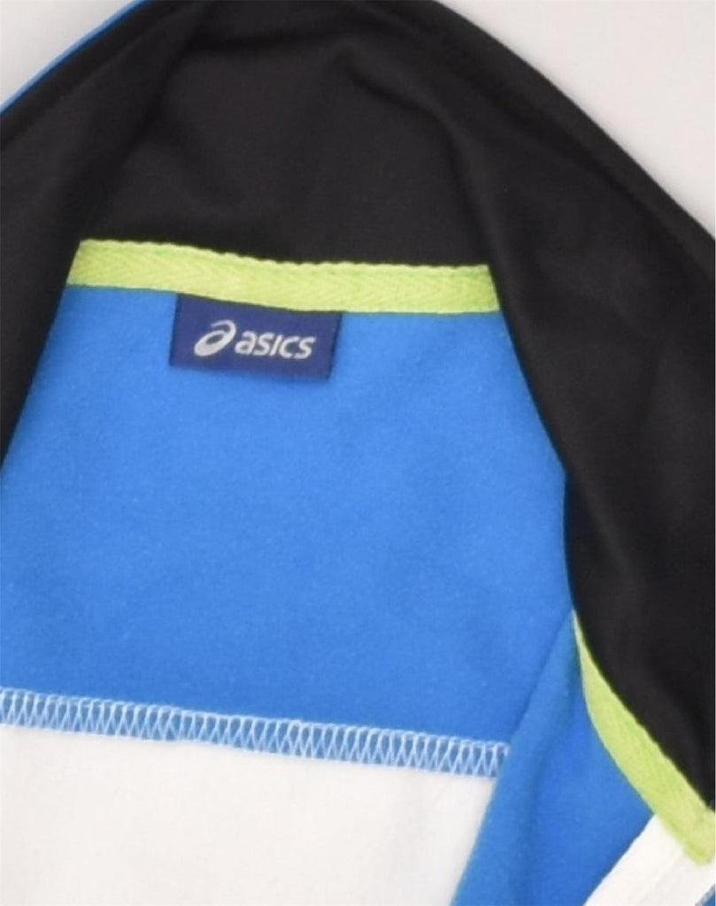 ASICS Girls Tracksuit Top Jacket 13-14 Years White Colourblock Polyester | Vintage Asics | Thrift | Second-Hand Asics | Used Clothing | Messina Hembry 