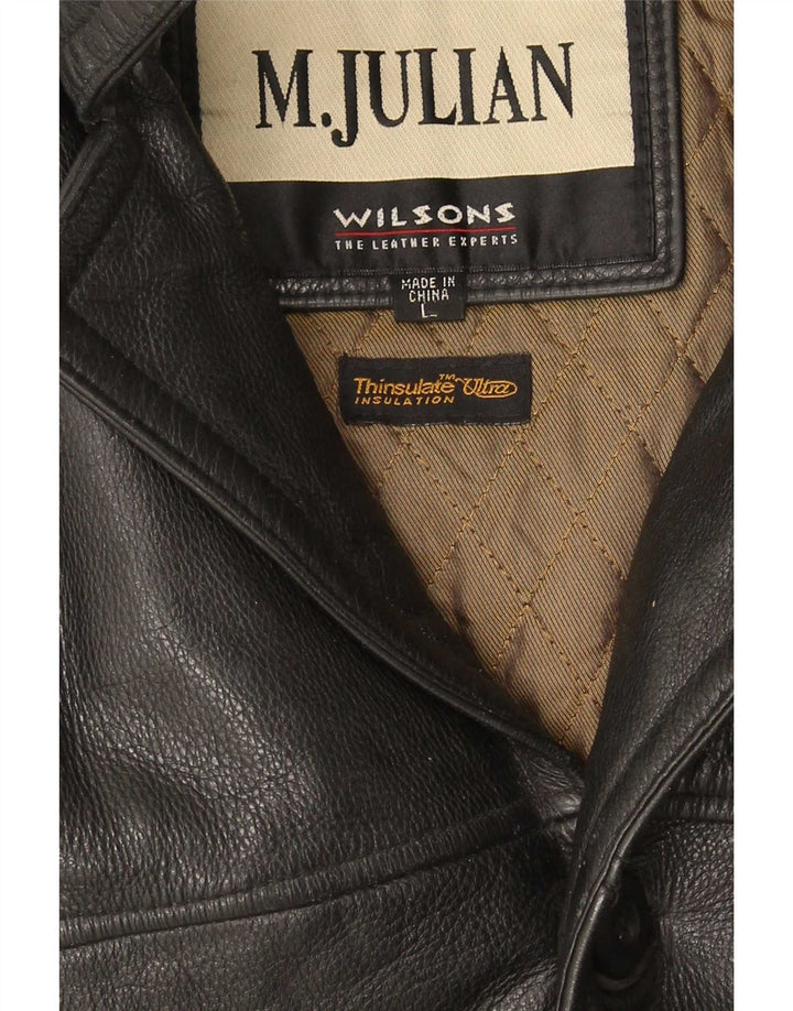 Wilsons Mens M. Julian Leather Windbreaker Jacket UK 40 Large Black