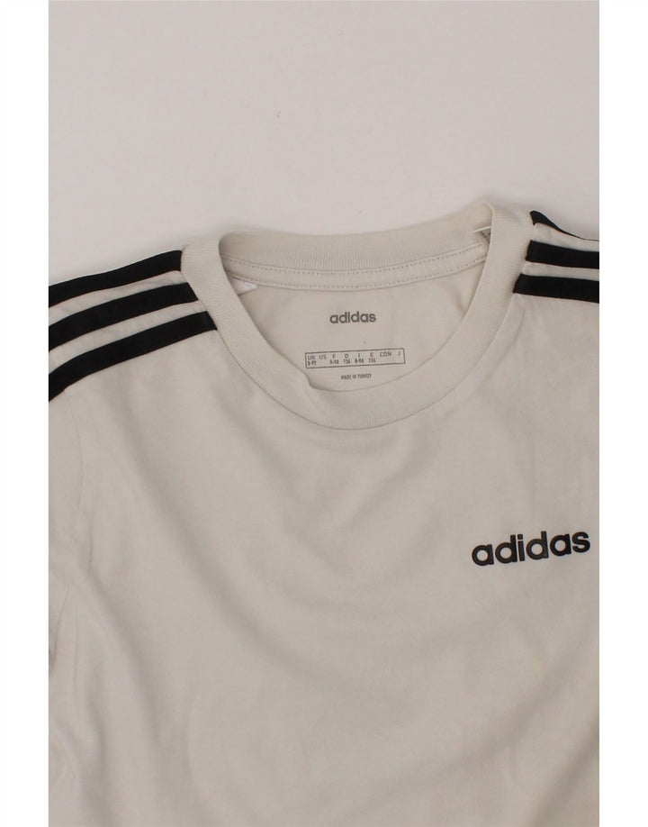 ADIDAS Boys T-Shirt Top 8-9 Years White Cotton Vintage Adidas and Second-Hand Adidas from Messina Hembry 