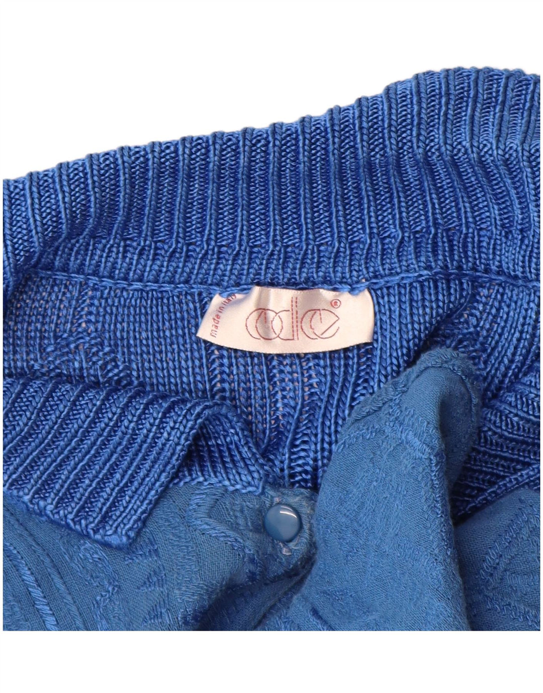 Vintage Womens Cardigan Sweater IT 44 Medium Blue Geometric Viscose