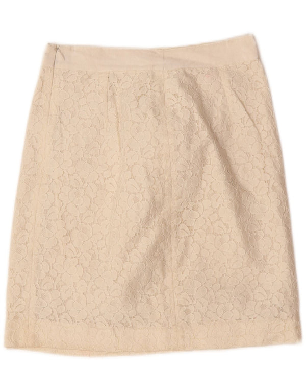 Oasis Womens Lace Mini Skirt UK 8 Small W26 Off White Floral Cotton