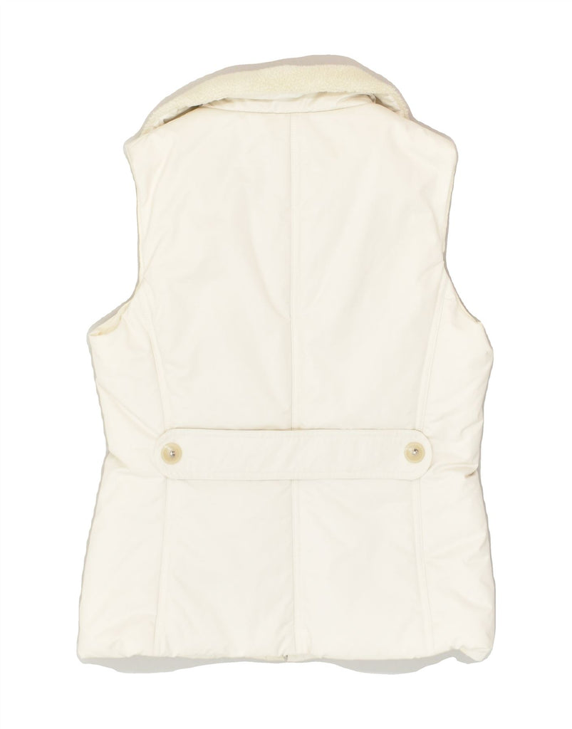 BANANA REPUBLIC Womens Padded Gilet UK 10 Small White Polyester | Vintage Banana Republic | Thrift | Second-Hand Banana Republic | Used Clothing | Messina Hembry 