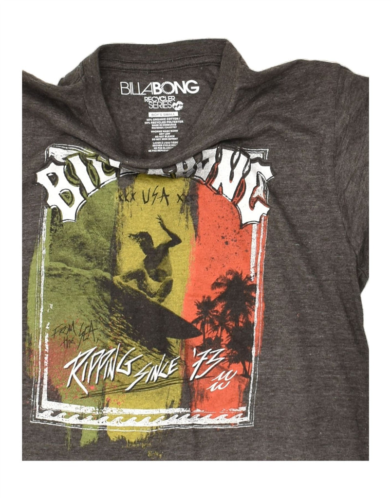 BILLABONG Boys Graphic T-Shirt Top 7-8 Years Small Grey Cotton | Vintage Billabong | Thrift | Second-Hand Billabong | Used Clothing | Messina Hembry 