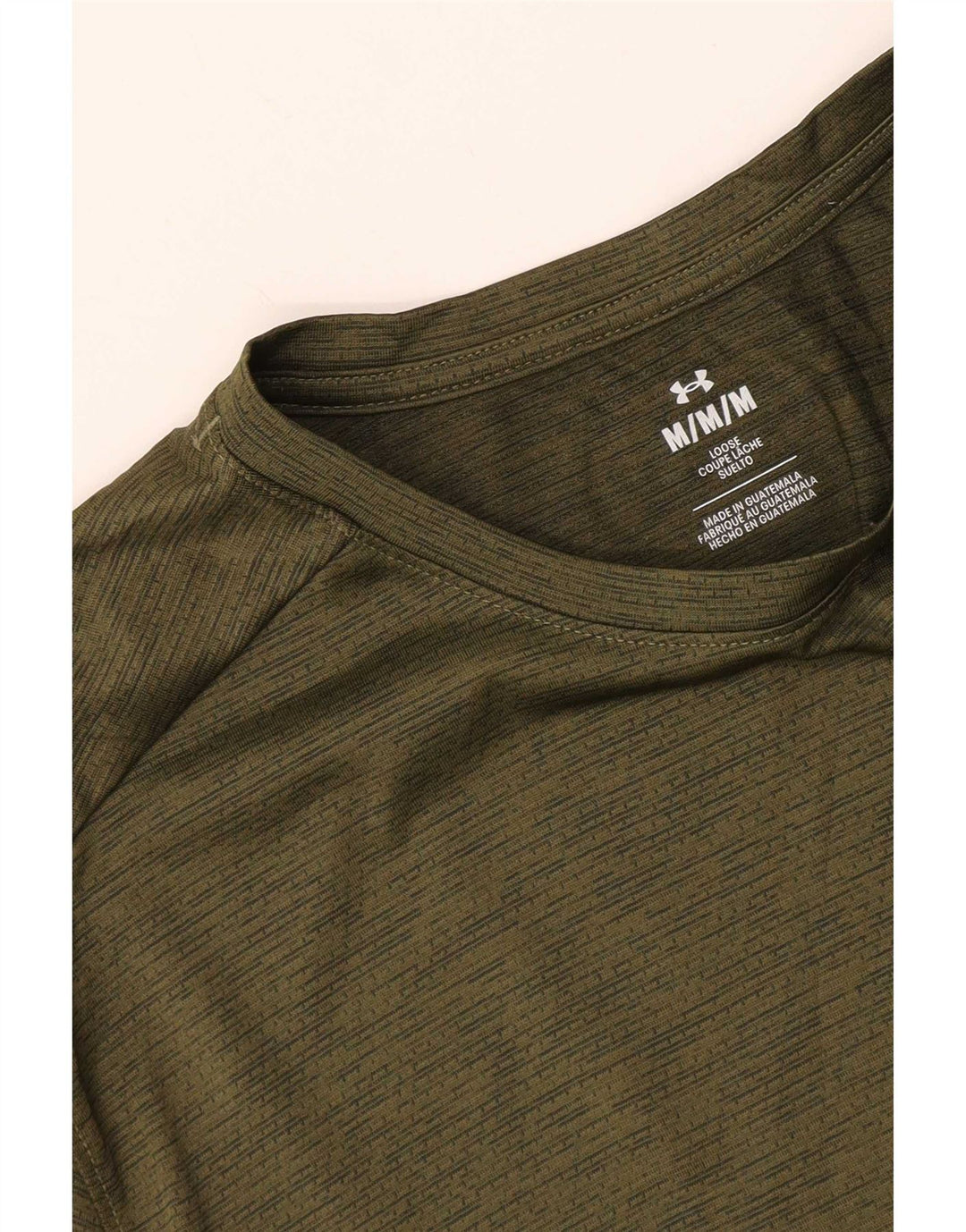 Under Armour Mens T-Shirt Top Medium Khaki Flecked