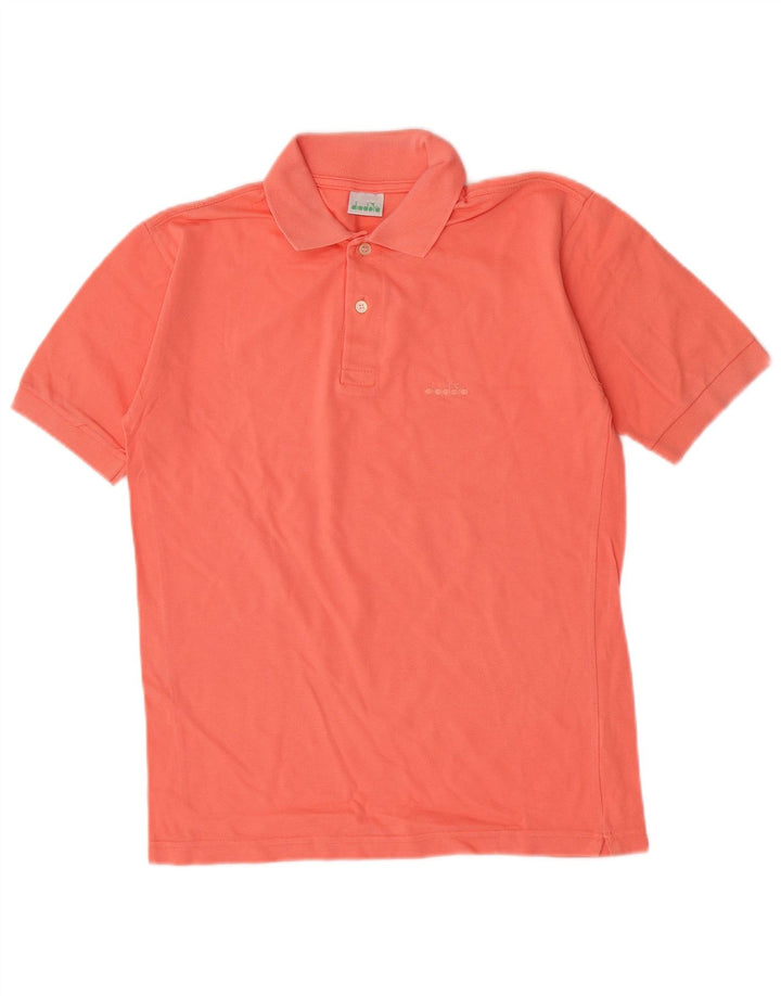 Diadora Mens Polo Shirt Small Pink Cotton
