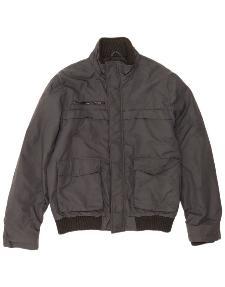 Jack & Jones Mens Bomber Jacket UK 42 XL Grey Nylon