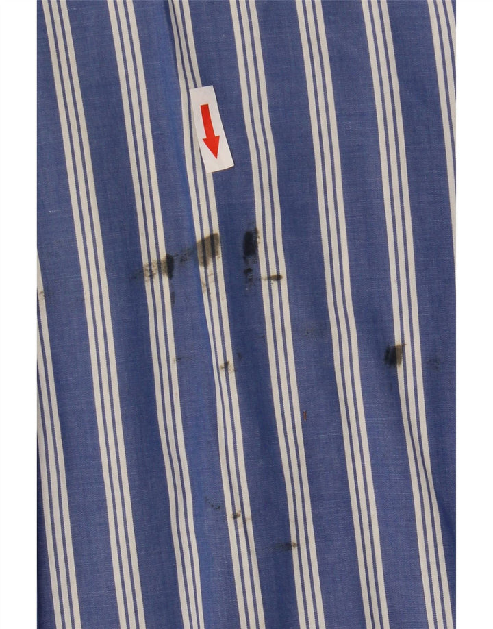 Chaps Mens Short Sleeve Shirt Large Blue Striped