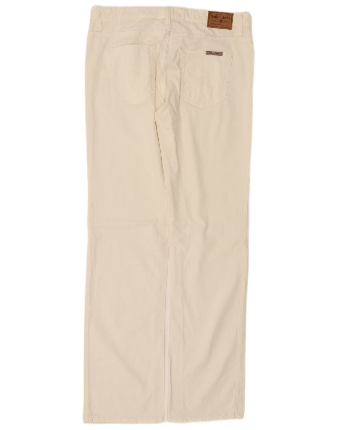 Marlboro Classics Womens Straight Casual Trousers W32 L33 Off White Cotton