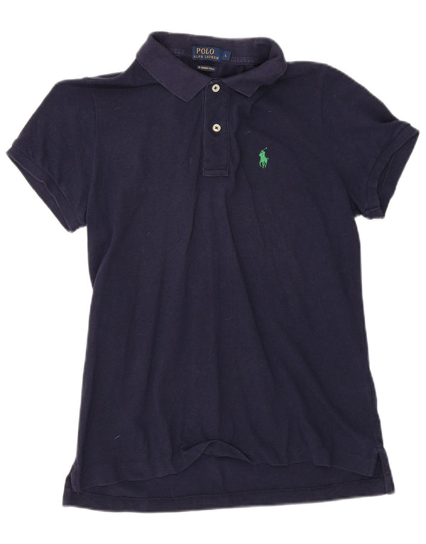 Polo Ralph Lauren Mens Skinny Polo Shirt Large Navy Blue Cotton