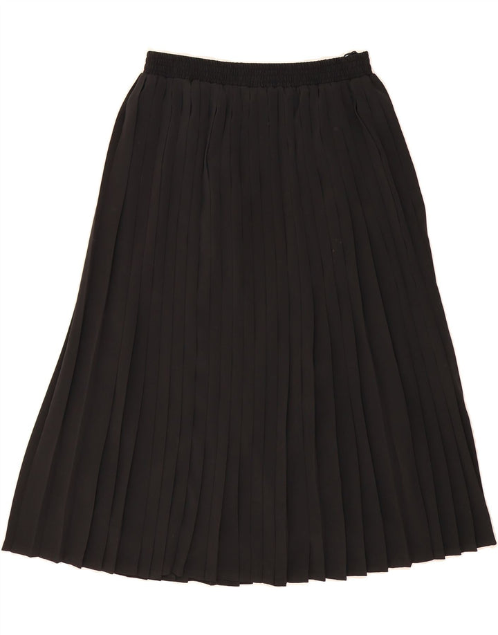 LADY JOY Womens Pleated Skirt IT 42 Medium W30 Black Polyester Vintage Lady Joy and Second-Hand Lady Joy from Messina Hembry 