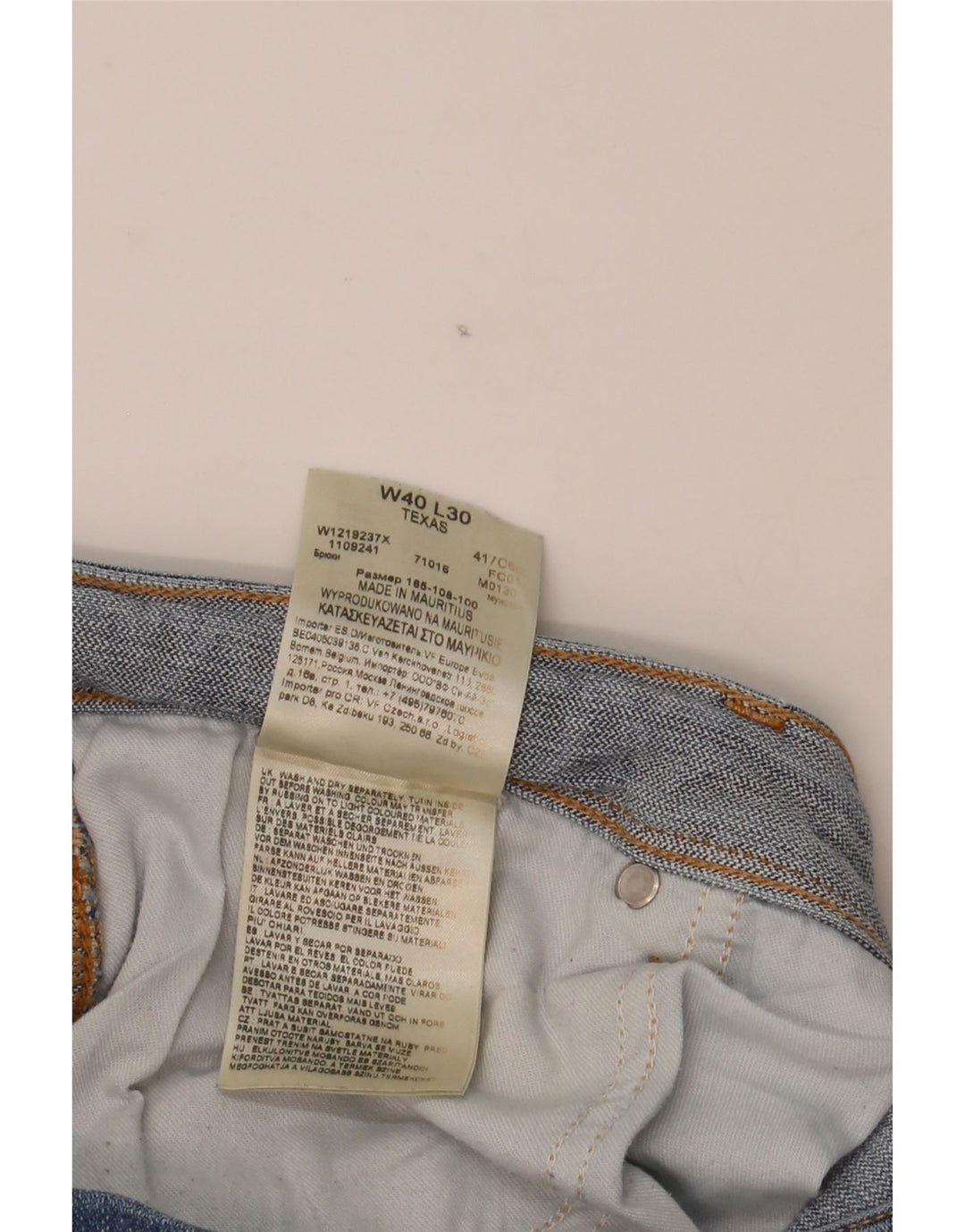 Wrangler Mens Texas Straight Jeans W40 L30 Blue Cotton