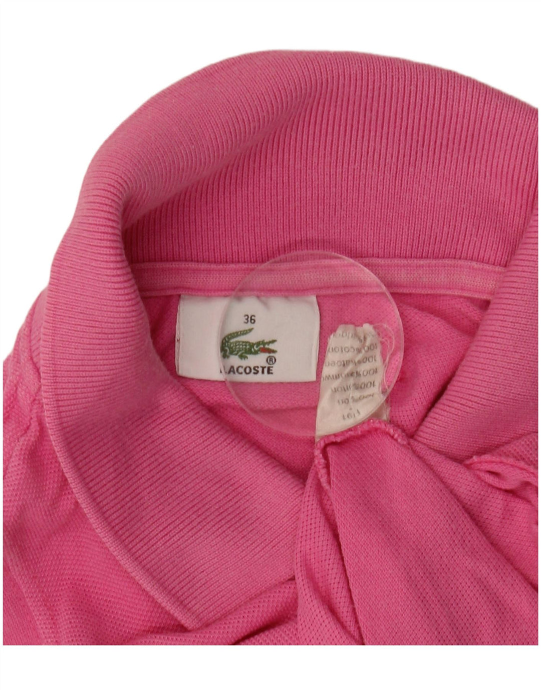 LACOSTE Womens Sleeveless Polo Shirt Size 36 Small Pink Cotton