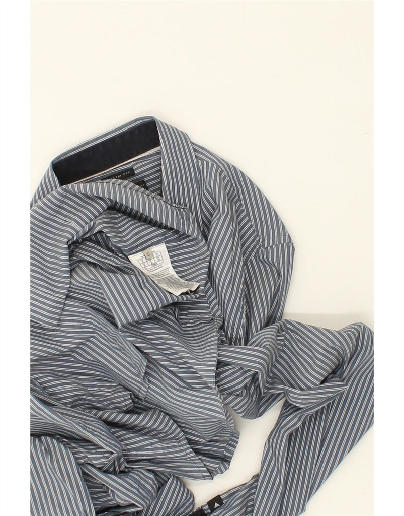 GUESS Mens Slim Fit Shirt Small Grey Pinstripe Cotton Vintage Guess and Second-Hand Guess from Messina Hembry 