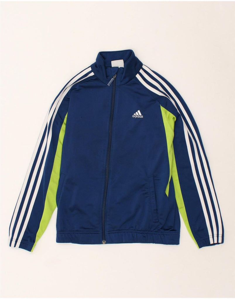 ADIDAS Boys Tracksuit Top Jacket 11-12 Years Navy Blue Colourblock | Vintage Adidas | Thrift | Second-Hand Adidas | Used Clothing | Messina Hembry 