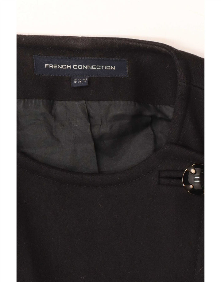 French Connection Womens Overcoat UK 10 Small Black Wool