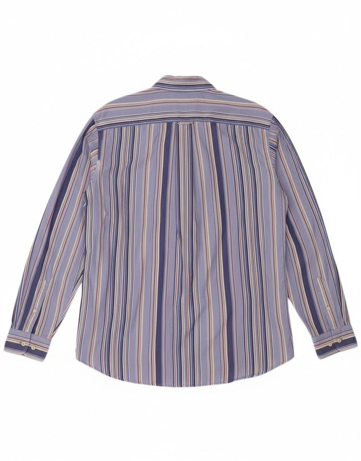 TOMMY HILFIGER Mens Shirt Large Blue Striped Cotton