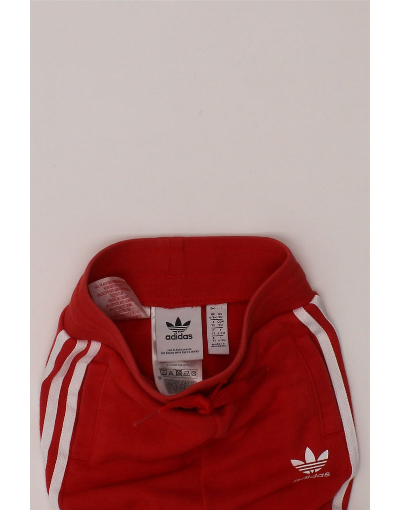 ADIDAS Baby Girls Joggers Tracksuit Trousers 6-9 Months  Red Cotton Vintage Adidas and Second-Hand Adidas from Messina Hembry 