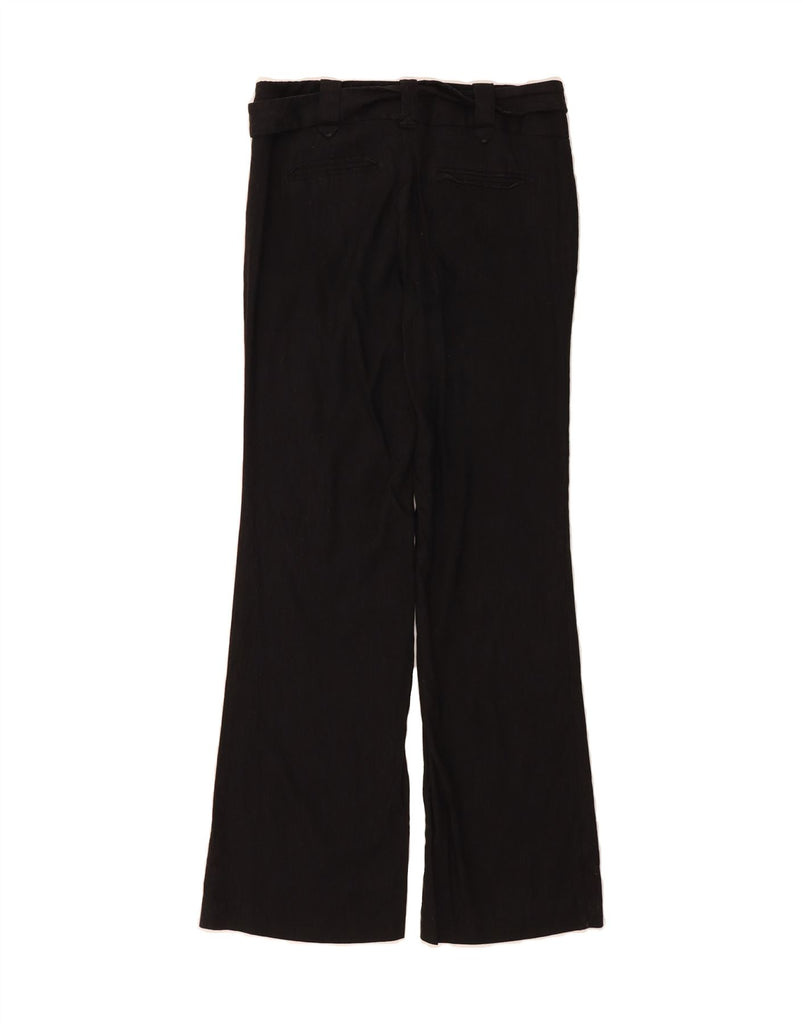 CALVIN KLEIN Womens Bootcut Casual Trousers US 4 Small W30 L31 Black Linen Vintage Calvin Klein and Second-Hand Calvin Klein from Messina Hembry 