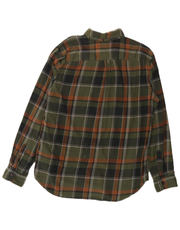Gap Mens Standard Fit Flannel Shirt Large Green Check Cotton
