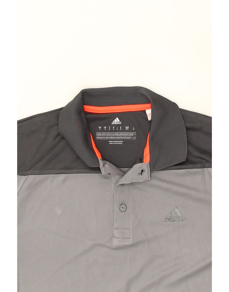 ADIDAS Mens Polo Shirt Small Grey Colourblock | Vintage Adidas | Thrift | Second-Hand Adidas | Used Clothing | Messina Hembry 