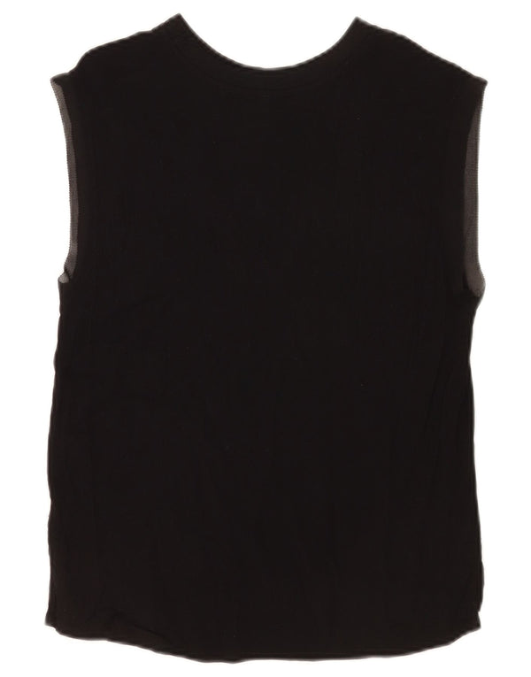 PEPE Jeans Womens Vest Top UK 10 Small Black Viscose